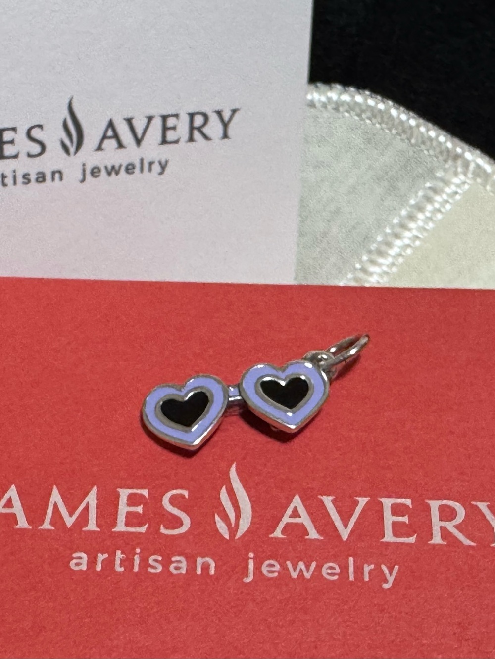 James Avery Retired Enamel Limited 3D Silver Purple Heart Sunglasses Charm New